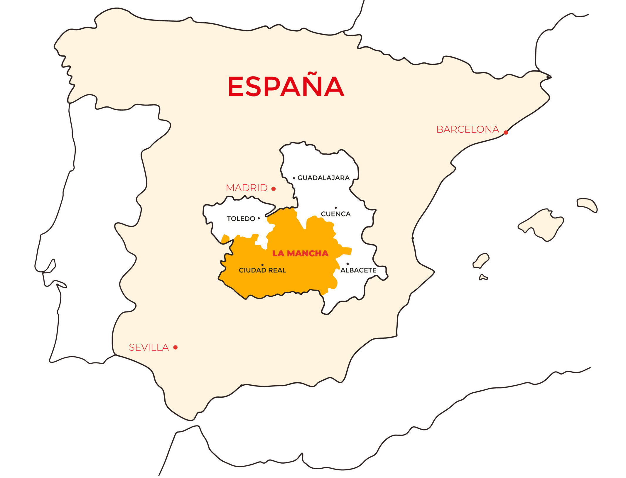 Mapa histórico de La Mancha según Pascual Madoz
